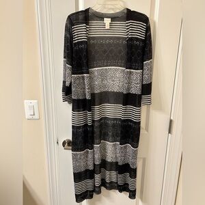 Chico's Cream and Red Bell Sleeve Blouse